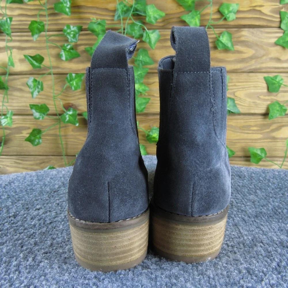 Dolce Vita Suede Ankle Boots Women 8.5 Gray Slip On‎ Low Heel Casual Booties